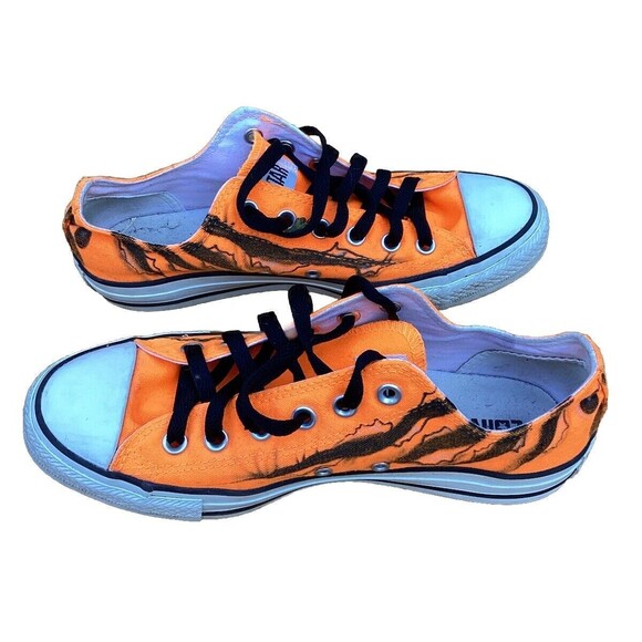 Converse All Star 131275F Orange Mens Size 7 Women’s 9 Customized Claws/ Prints - Picture 6 of 12